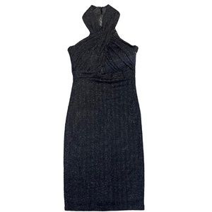 NWT Charlotte Russe Halter Dress Bodycon Size XS Black